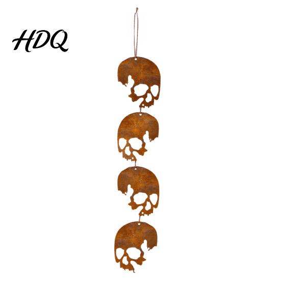Metal Halloween Ornament Skull Hanging Ornaments Garden Sign Decorative Art Shaped Tags for Indoor Outdoor Yard Decor Anti-rust Sign
