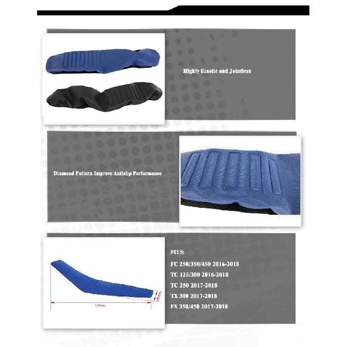 JY Racing Anti-slip Seat Cover Set for Husqvarna FC250 FC350 FC450 TC125 TC300 TC250 TX300 FX350 FX450 2016 2017 2018 Gripper