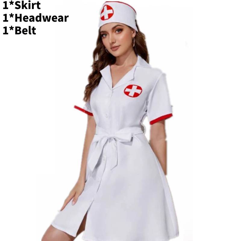 Costume Nurse Doctor Cosplay Dress Set Halloween Party Stage Gift Performance