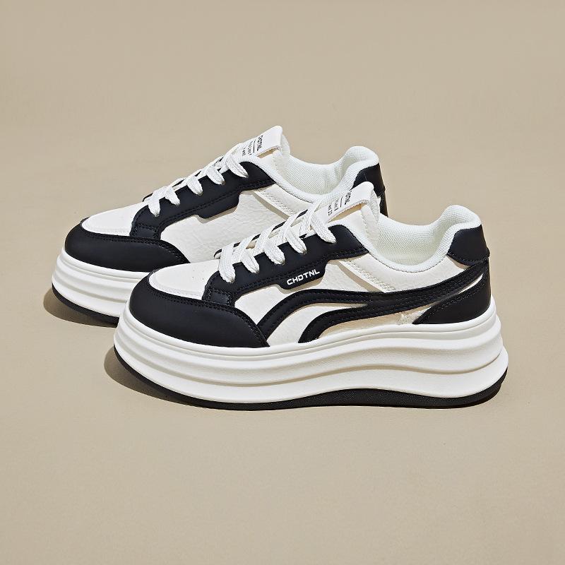 

Женские повседневные кроссовки на массивной платформе, легкие нескользящие кроссовки для ходьбы из искусственной кожи на шнуровке, удобные теннисные кроссовки для женщин 40 чёрный