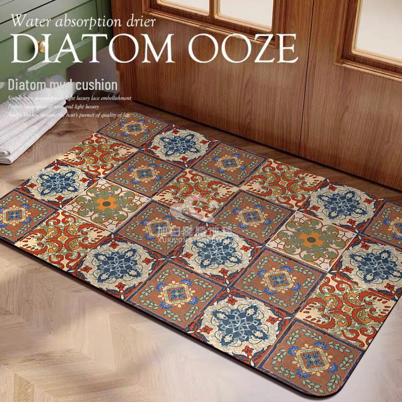

Коврик для ванной с диатомовой грязью в американском стиле - быстросохнущий, нескользящий, впитывающий воду коврик для пола или входа 40*60CM