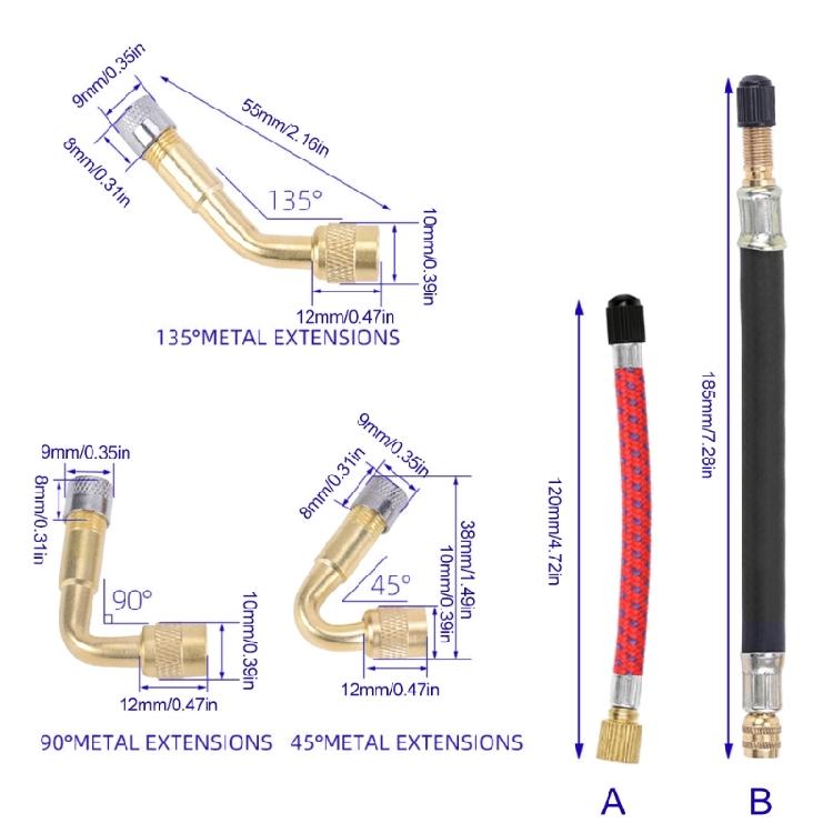 Flexible Valves Stem Extenders Coppers Bend Tire Valves Adaptors Easy Installation
