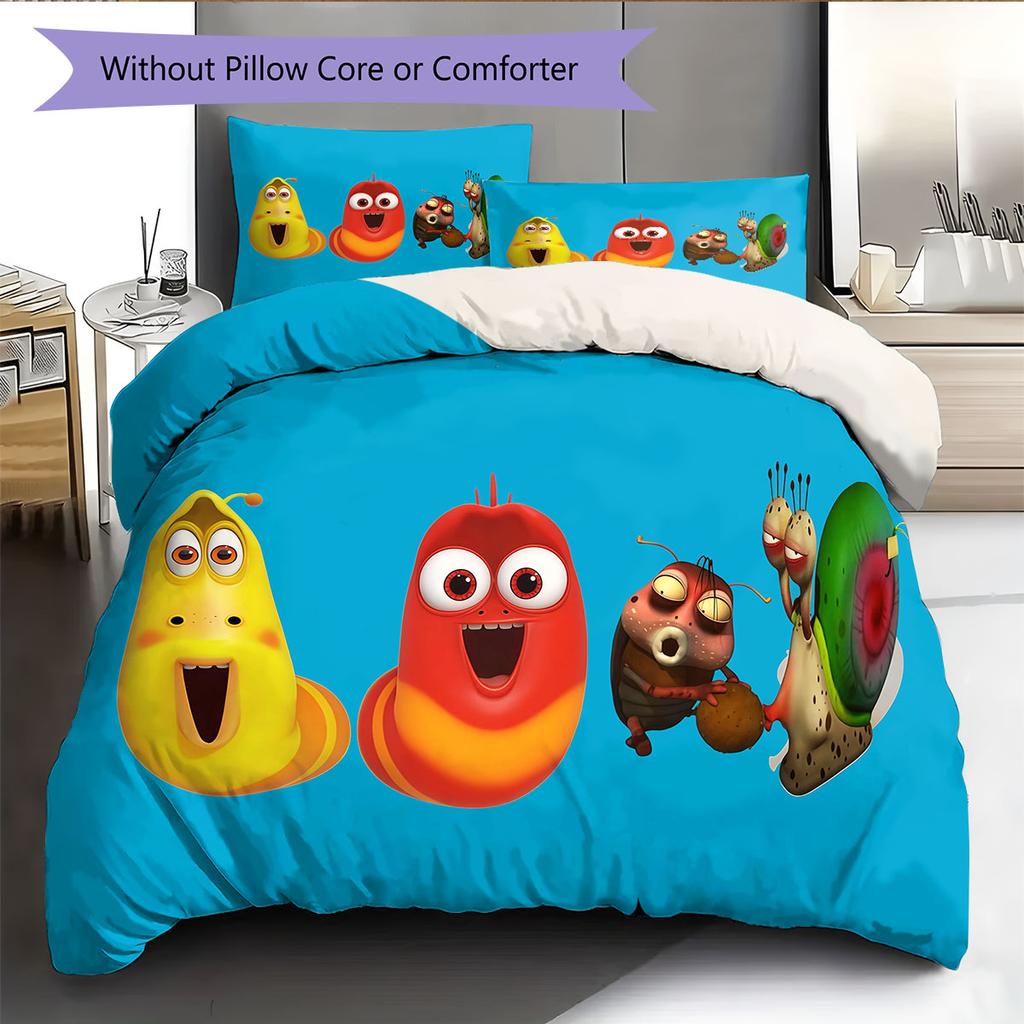 Larva Pattern Bedding Home Decoration Birthday Gift ( 1 Duvet Cover + 2 Pillowcase, Without Core),fan Merchandise.