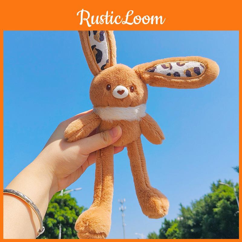 Funky Melard Leopard Print Plush Rabbit Fur Keychain Pendant For Accessories Eyecatching