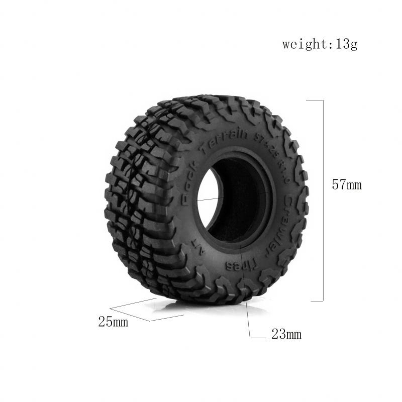 1.0 Tires Claw Mud Terrain Tires for TRX4M AX24 Axial SCX24 FCX24 1/18 1/24 RC Crawler Car