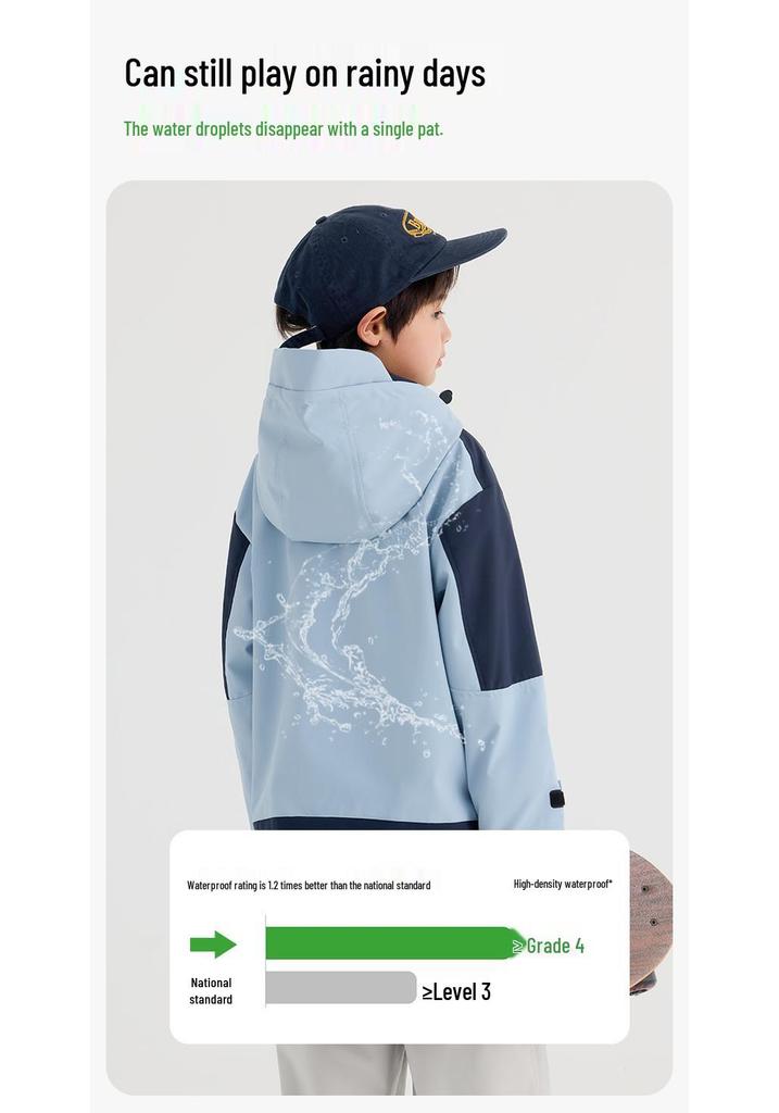 2026 Boys' Autumn Windproof Stain-Resistant Softshell Jacket - Waterproof, Comfortable Outdoor Sports Outerwear