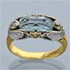 Vintage Handmade Butterfly with Blue Synthetic Zirconia Two Tone Ring Women's Elegant Exquisite Banquet Anniversary Fine Jewelry