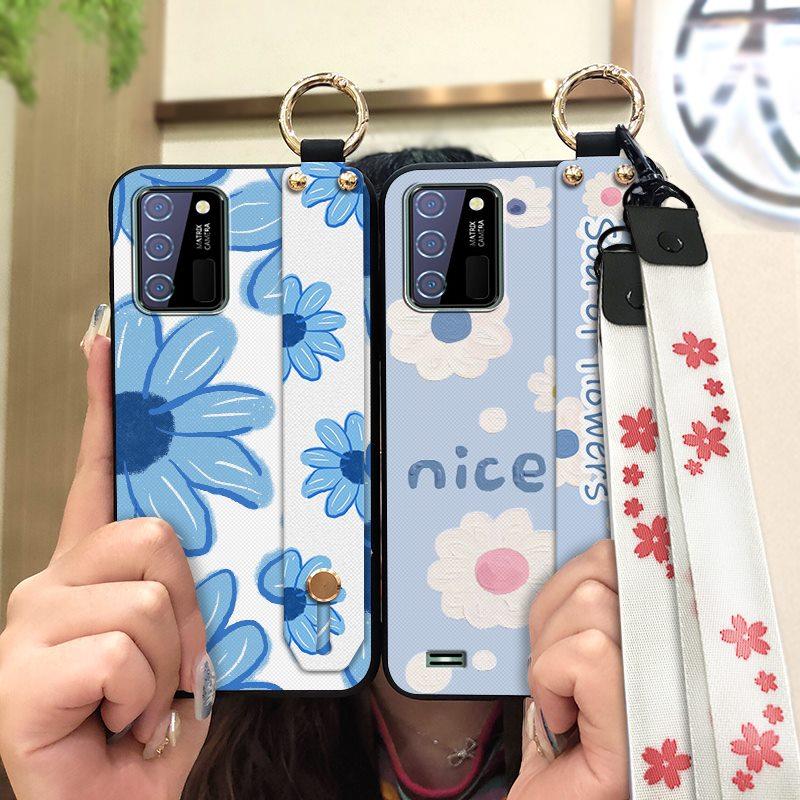 Phone Holder Kickstand Phone Case For Oukitel C25 Dirt-resistant Fashion Design Waterproof Wrist Strap Oil Painting Ring