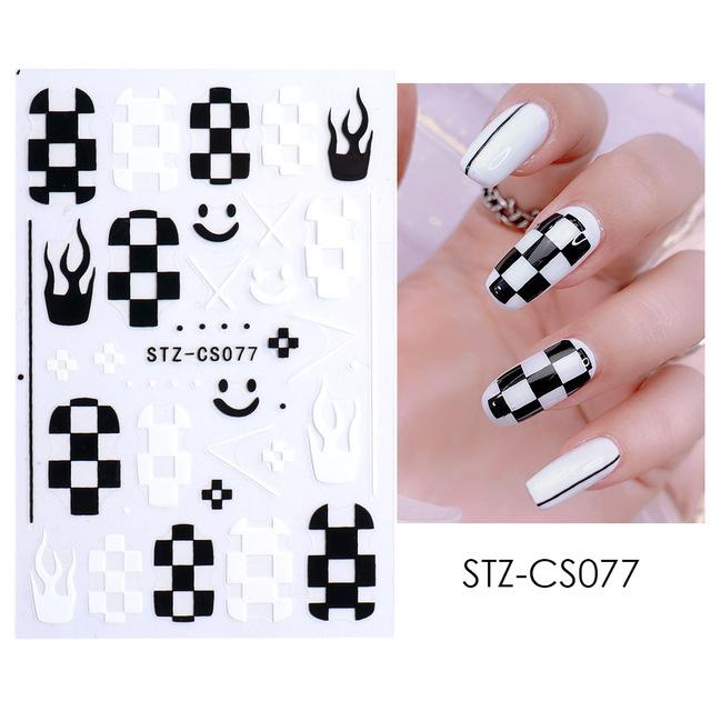Buy 1 Sheet Nail Art Sticker Star Love Nail Slider Smiley Face Design Decorative Applique Flame Black Plaid Manicure At Affordable Prices Free Shipping Real Reviews With Photos Joom