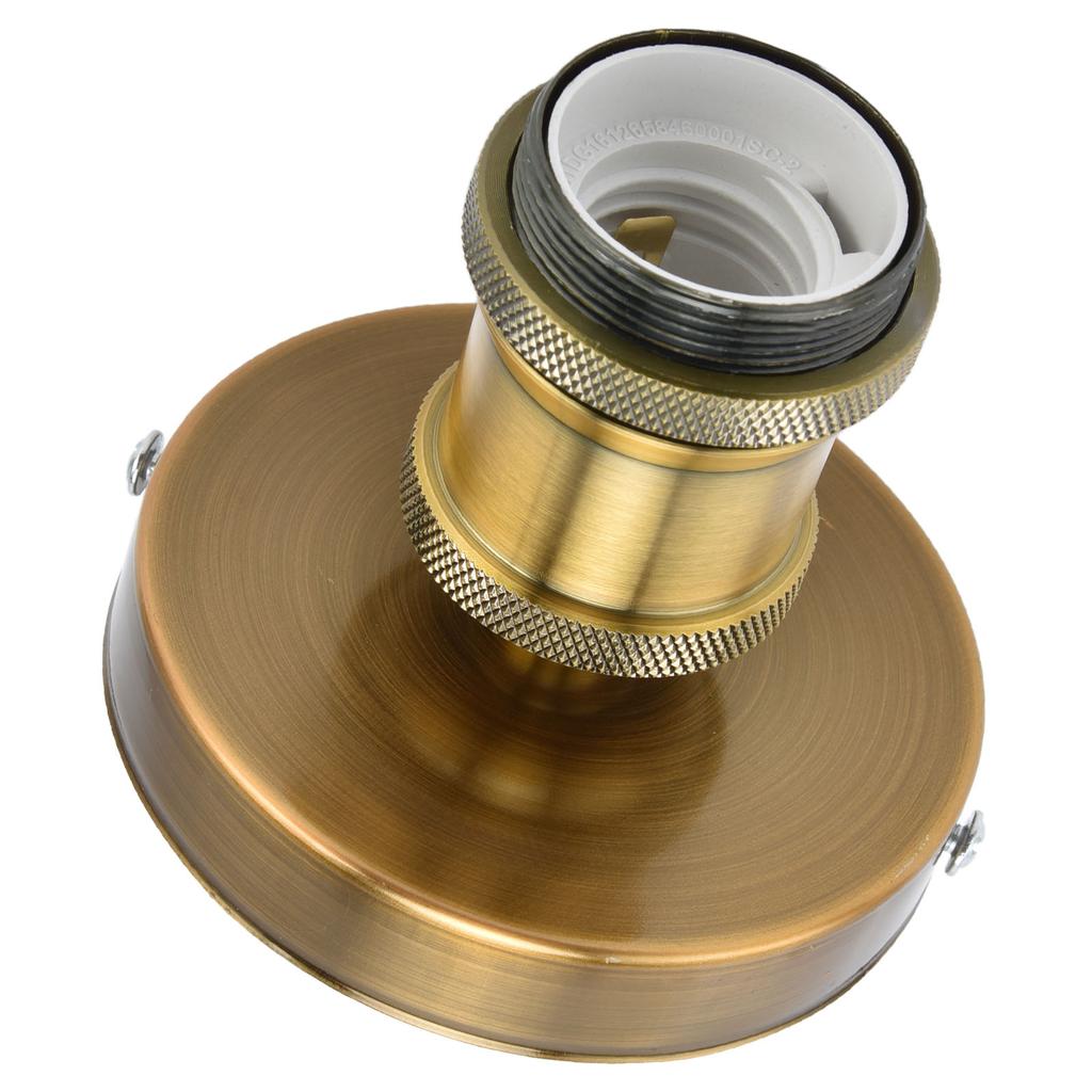 Vintage E26 E27 Lampenfassung Deckenlampenfassung mit Zubehör für Küche Schlafzimmer Wohnzimmer 100-240V Antik Gold