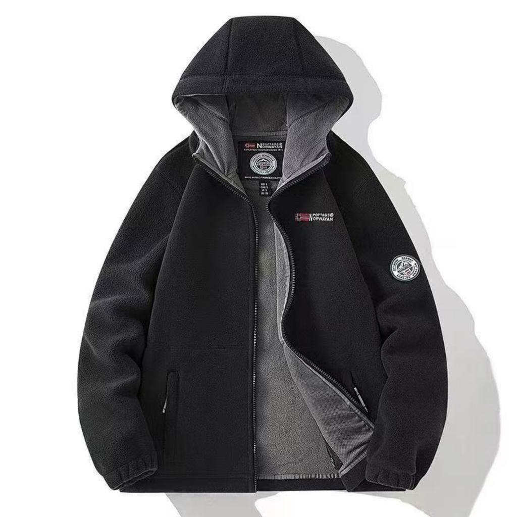 Oversized Fleece Fleece Jacket Hooded Warm Cross-border Oversized Jacket Top Couple Trend