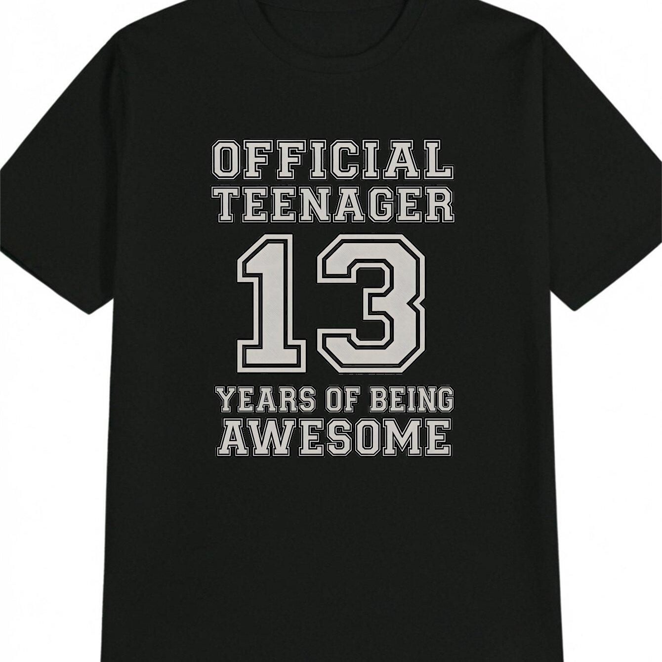 Kids  13 Years of Being Awesome  13th Birthday Official Teenager Tee L чёрный