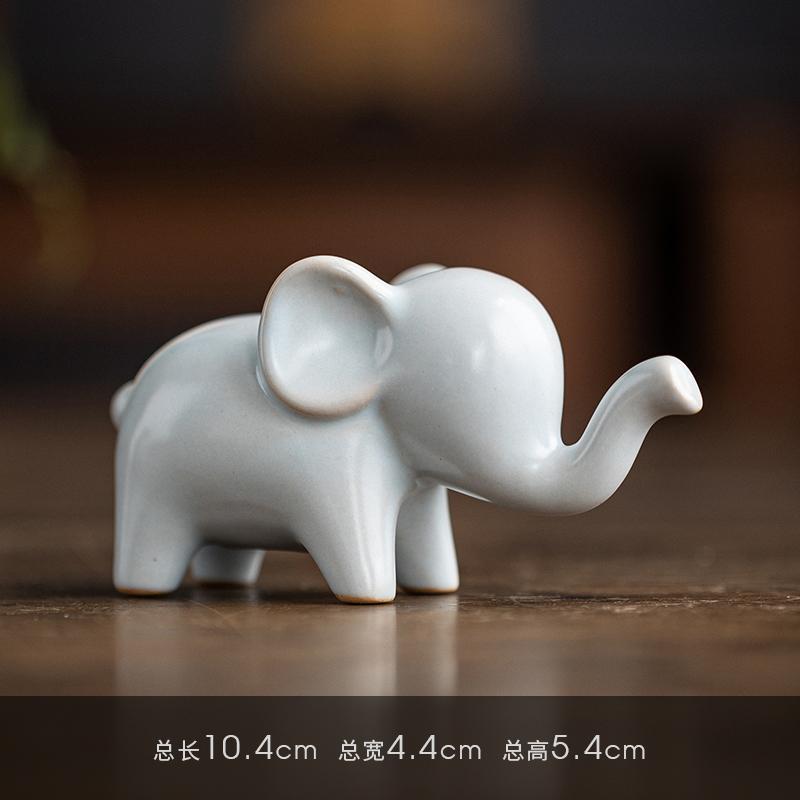 Elephant Bonsai Micro Landscape Animal Ornaments Fish Tank Decorations Tea Room Tabletop Tea Playing Ceramic Tea Pets