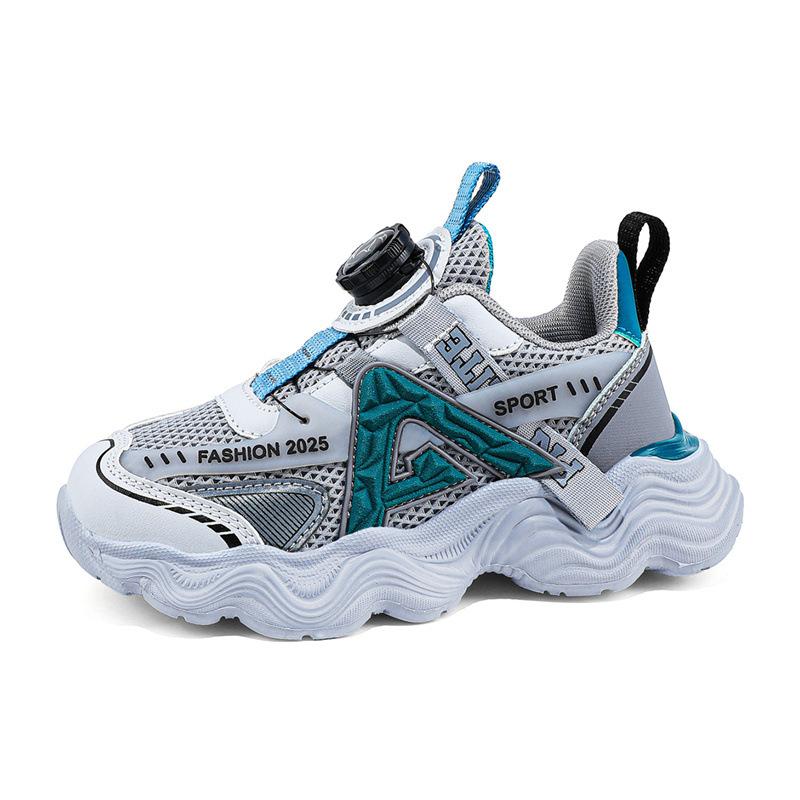 

Breathable girls rotating children s sneakers mesh running shoes medium and older children s buttons new spring and autumn 2025 shoes 39 yards inner length 25.0cm