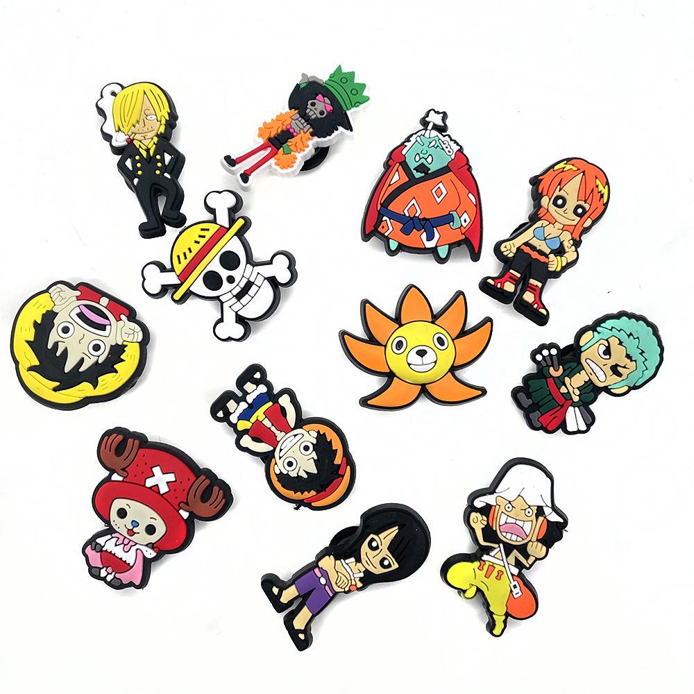 One Piece Cartoon Character Crocs Shoe Charms - Soft Rubber Decorative Accessories