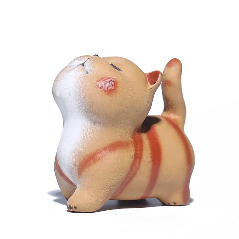 Purple Clay Cat Tea Pet