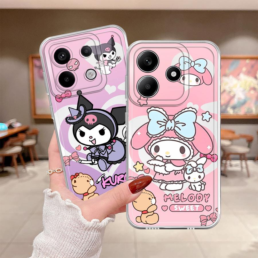 Cartoon Kuromi My Melody Soft Phone Cover Case for Xiaomi Redmi Note 14 Pro Plus 12 13C A4 10S 9 10 11S 12S 11 Note 13 14C