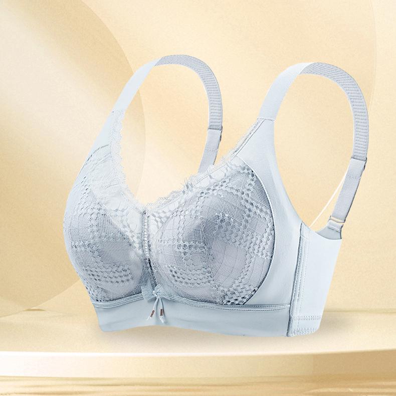 Große Größen Dessous für Frauen Dünner Schnitt Ohne Bügel Gerafftes Oberteil Stützend Anti-Hänge-BH