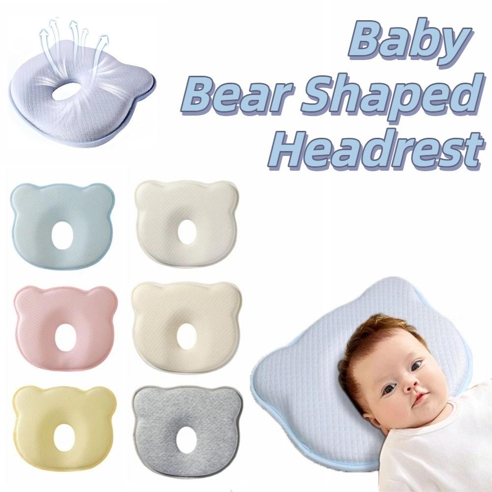 Cute Baby Shaping Pillow Breathable Baby Head Cushion Baby Bear Shaped Headrest Sleep Improvement