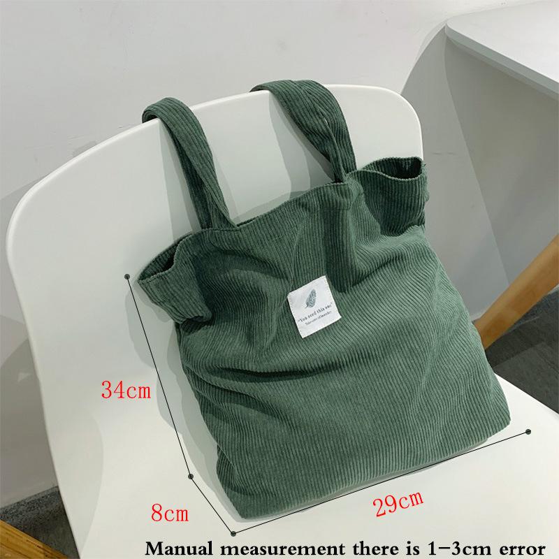 Corduroy Shoulder Bag Baita Student Handbag Shiling Leisure Shopping Bag Women'S Tote Bag