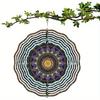  Carillon éolien mandala en métal 10 pouces Décoration de jardin extérieur Carillon éolien rotatif pour patio cour Printemps Été Thanksgiving Fête des Mères Cadeau