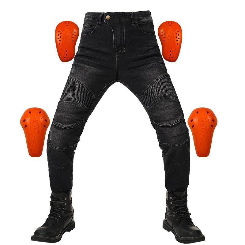 Motorcycle Riding Jeans With CE Level 2 Armor Protection Lightweight Stretchable Safety Pants Spring All-Season Use