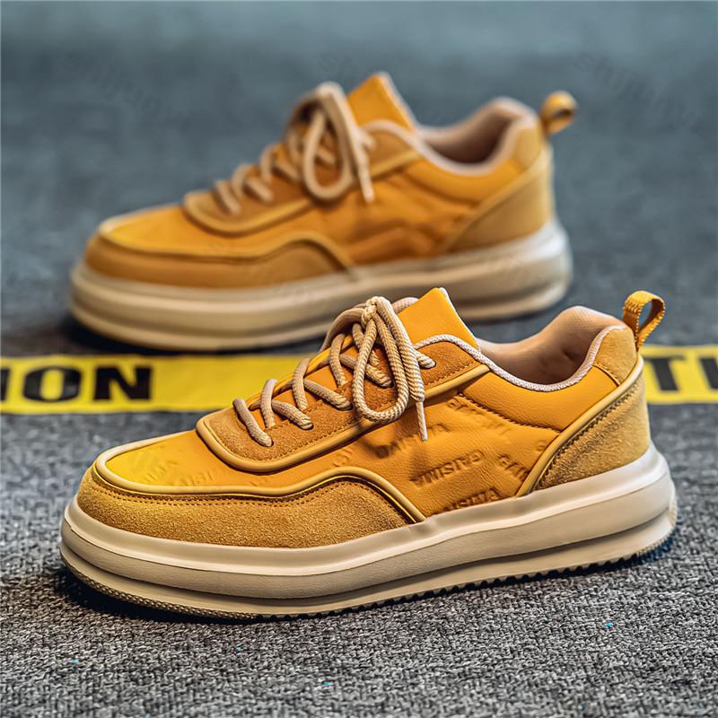 Fashion Men's Retro Versatile Low Top Thick Sole Casual Shoes 2025 Autumn New Fashion Trend Comfortable Non Slip Lace Up Chunky sneakers