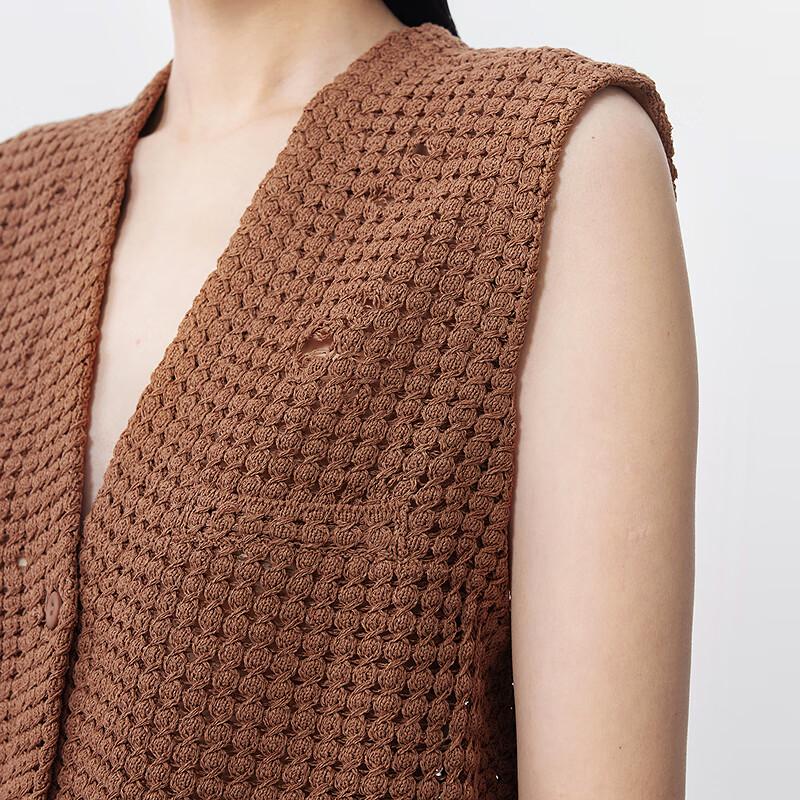 JNBY Summer V-Neck Open Front Knit Vest