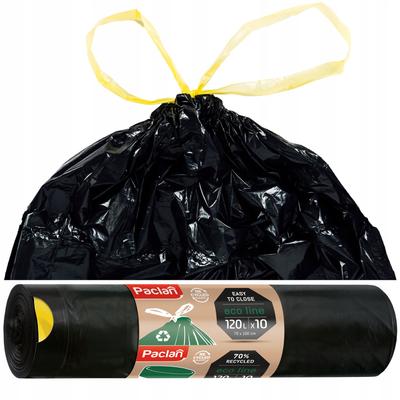Paclan Eco Line Bin Bags with Drawstring, 150L, 10 Pieces