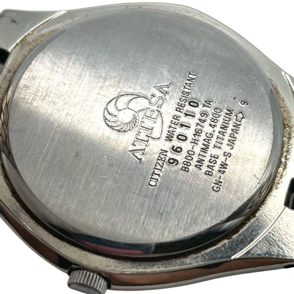 CITIZEN ATTESA navy silver 3 Watch, solar-powered, day-date, dial, dial, analog, hands, titanium. [m1]