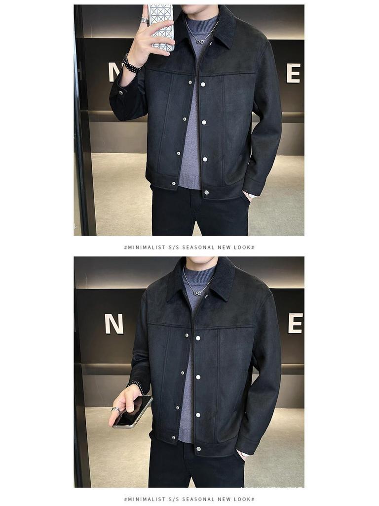Men's Trendy Lapel Jacket - Spring/Autumn Casual Outerwear for All Ages