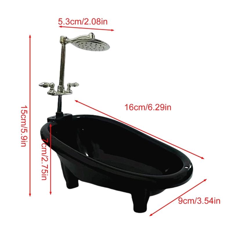 Exquisite 1:12 Miniature Bathtub for Dollhouses Bathroom Scene Decoration and Collectible Display