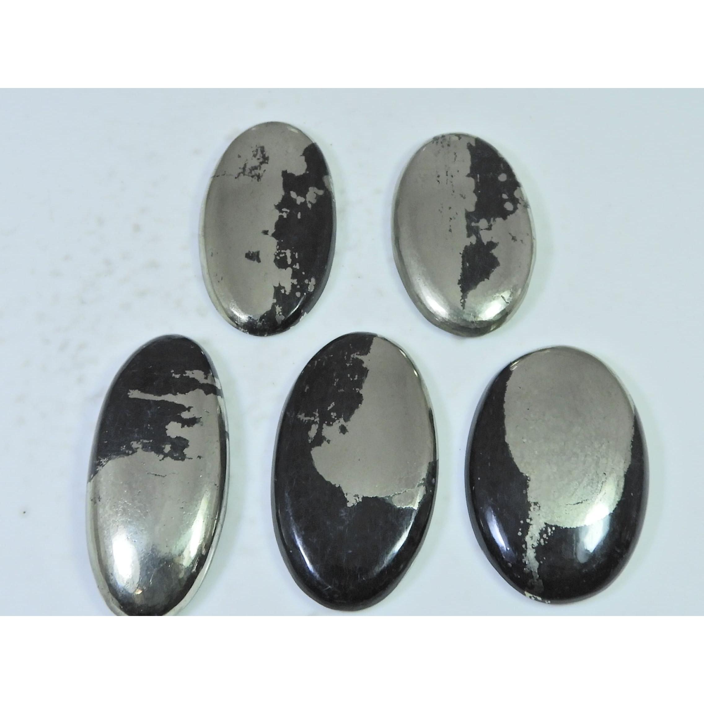 

346 карат. Натуральный пирит Апачи Голд, овальный кабошон, россыпной драгоценный камень, лот из 5 шт. C-1278