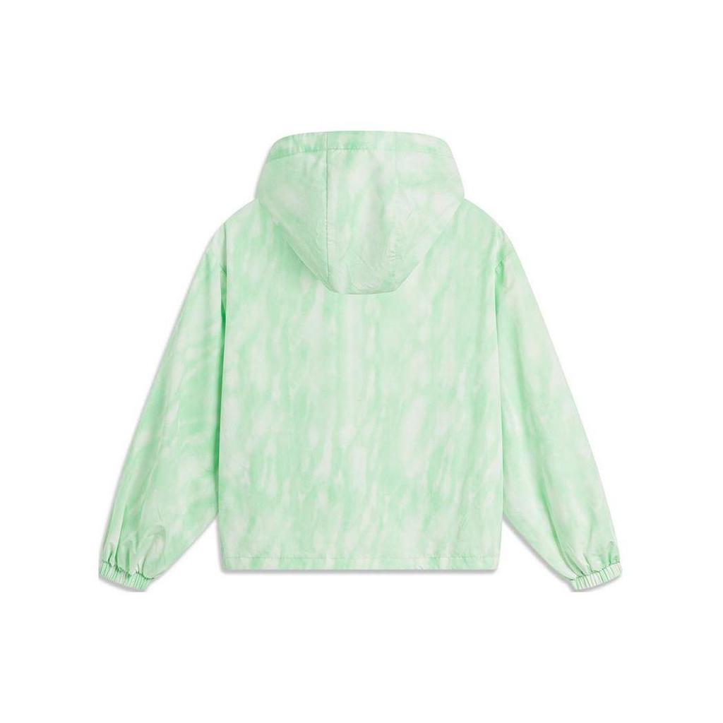 Li-Ning Women's Hooded Windbreaker Refreshing Green Full-print AFDU374-2