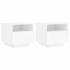 Maison Exclusive - Armoires de chevet avec lumières LED 2 pcs blanc 40x39x37 cm