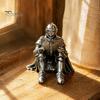 Warrior Statue Gift Medieval Reading Knight Resin Statue, Armored Book Nook Figurine, Vintage Unique Lover Armor Sculpture, Shelf Decor Ornament