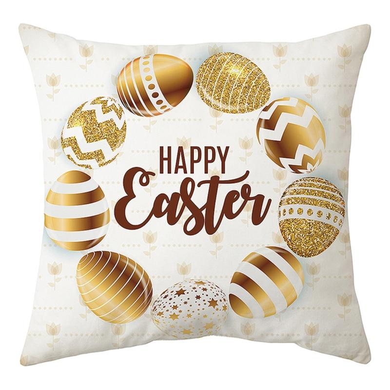 Happy Easter Decoration For Home  Rabbit Eggs Pillowcase Bunny   Supplies Party Favor Gifts 45*45cm