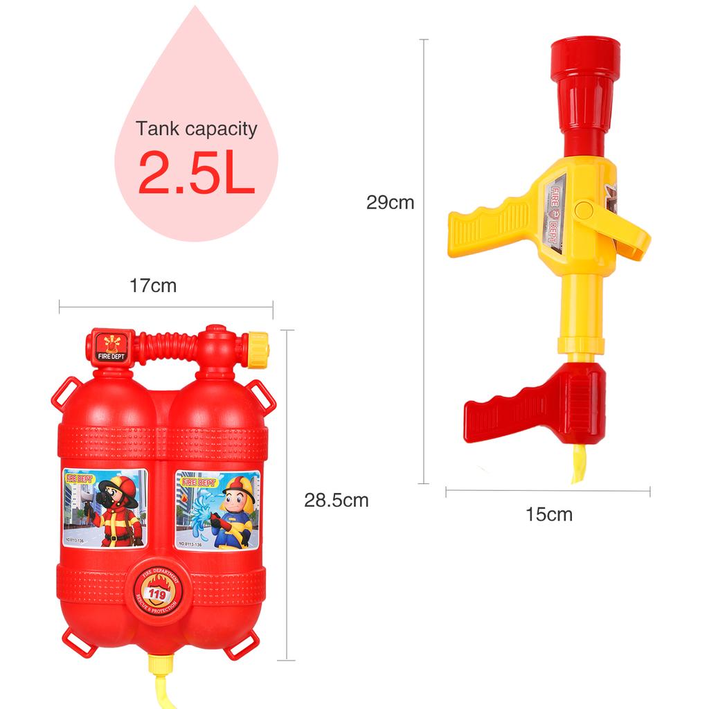 Fireman Toys Backpack Water Spraying Toy Extinguisher with Nozzle and Tank Set Children Outdoor Water Beach Toy for