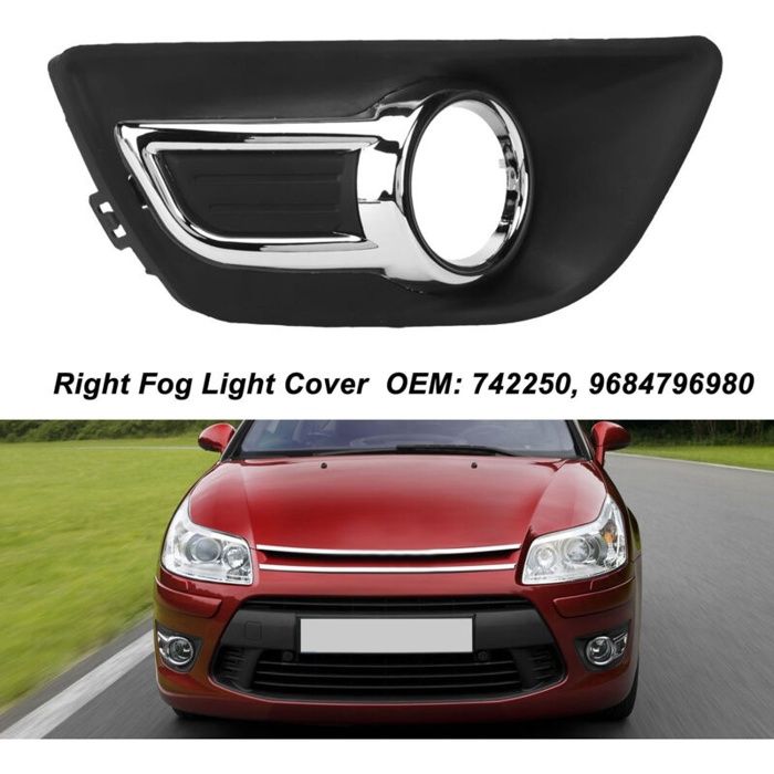 Couvercle de phare antibrouillard droit 742250 remplacement du couvercle de pare-chocs avant pour Citroen C4 2008 à 2011