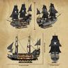 2900PCS Dark Phantom Pirate Ship Building Blocks Classic Ghost Ship Model Bricks Set With Light Mini Dolls Kids DIY Toys Gifts No Box