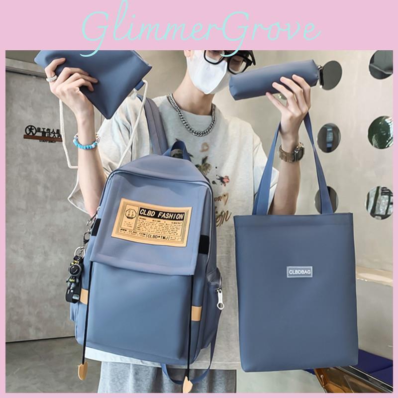 Large Capacity College Student Backpack Men Street Style Nylon Waterproof Bag