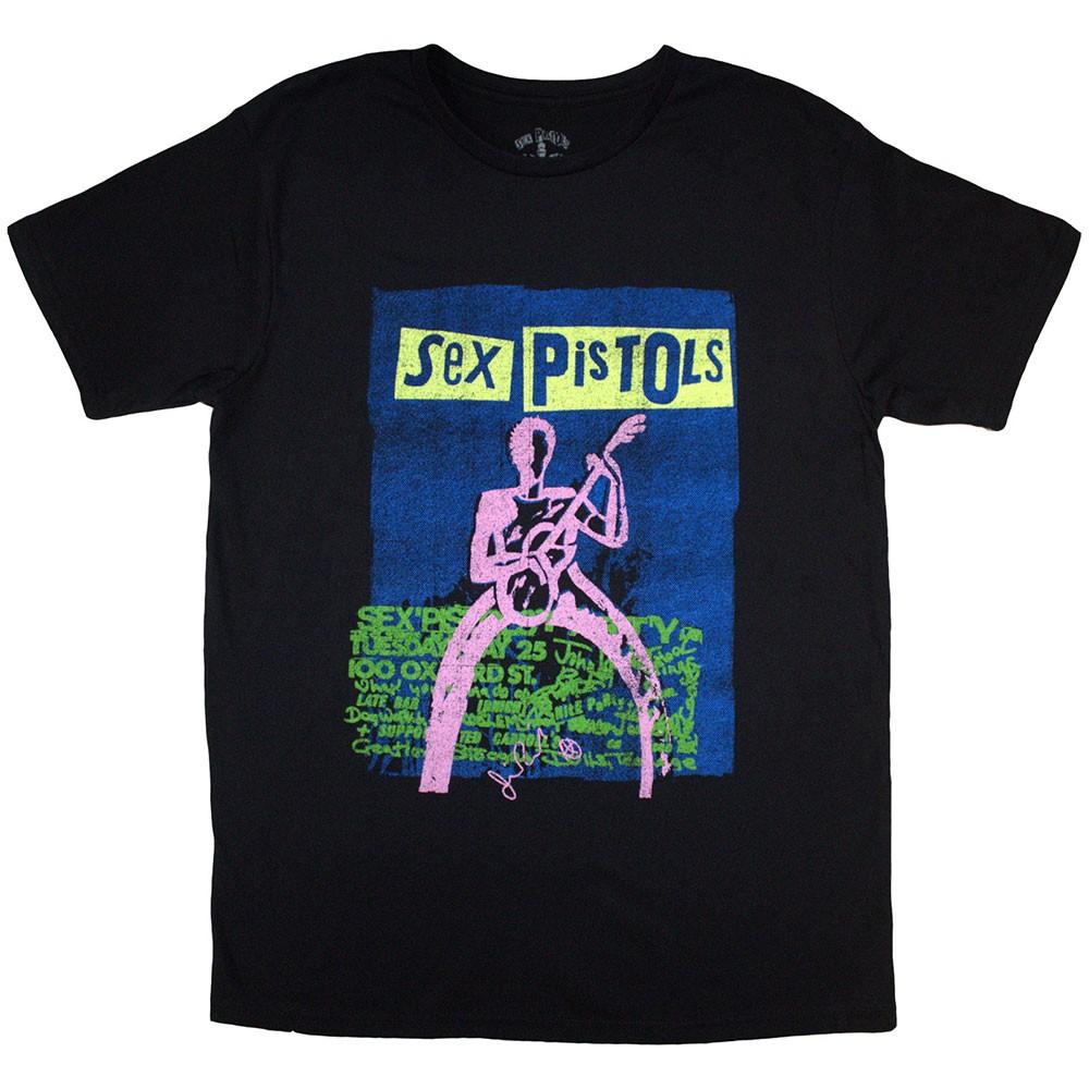 The Sex Pistols Guitar Cartoon T-Shirt Black New XXXL