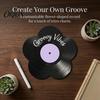 Handmade Keepsake Board Flower Vinyl Record Ornament, DIY Custom Board, with Guest Book Display Stand Design, Personalized Birthday Anniversary