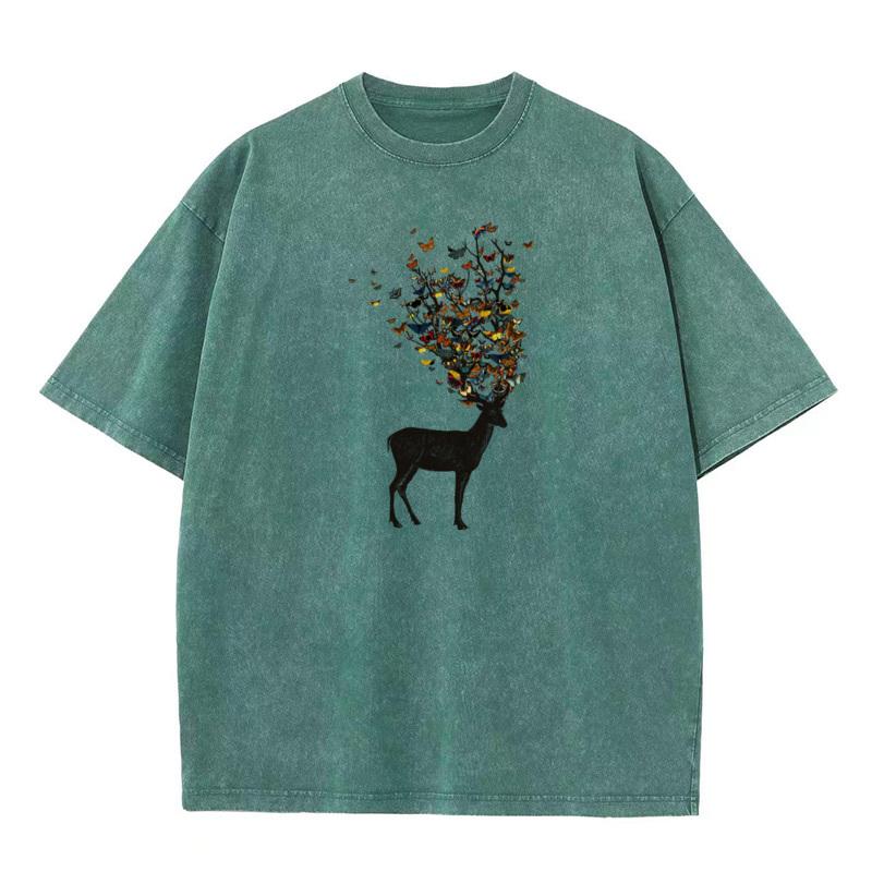 Crew Neck Daily Casual Crewneck Washed Tshirts Thanksgiving Day Casual Tops Tees Special Pure Cotton Washed Tshirts Man