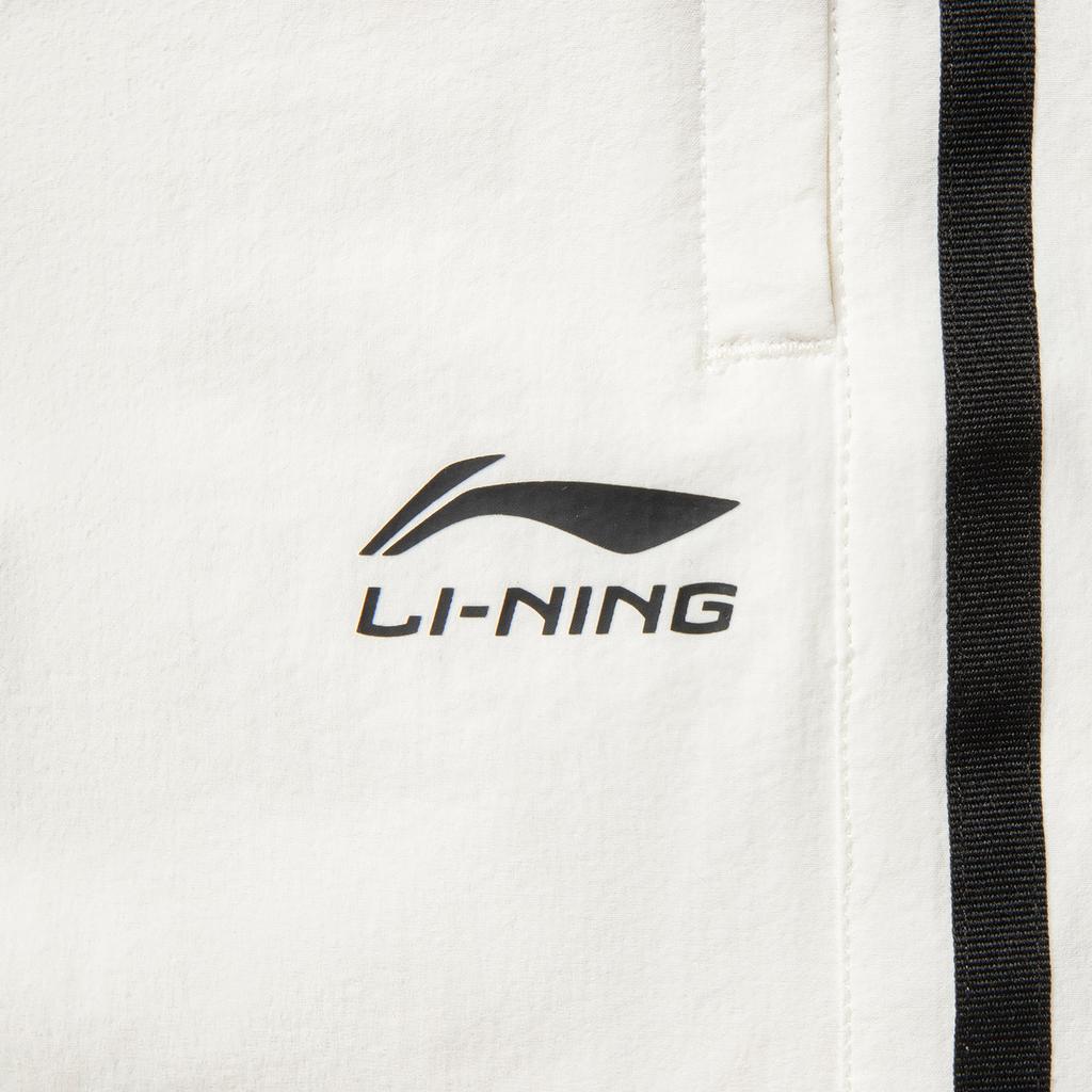Li Ning Sports Lifestyle Series Casual Simple Striped Ice Silk Quick-Dry Cool Straight-Leg Knitted Sports Pants Women pants Off-White AYKV480-1