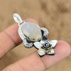 Mothers day Deal Oval Plume Agate Stone Wife Flower Pendant 925 Sterling Silver