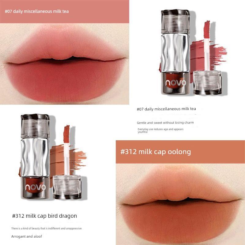 Novo Matte Lip Gloss Waterproof Lipstick Low Saturation Pure Natural Look Versatile Brightening Affordable Student-Friendly