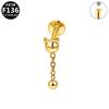 Gaibei G23 Titanium Alloy Cat Head Internal Thread Cartilage Stud Earrings