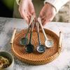 Long Handle Crooked Spoon Cute Exquisite Stoneware Retro Afternoon Tea Coffee Stirring Spoon High Value Handmade Spoon Spoon