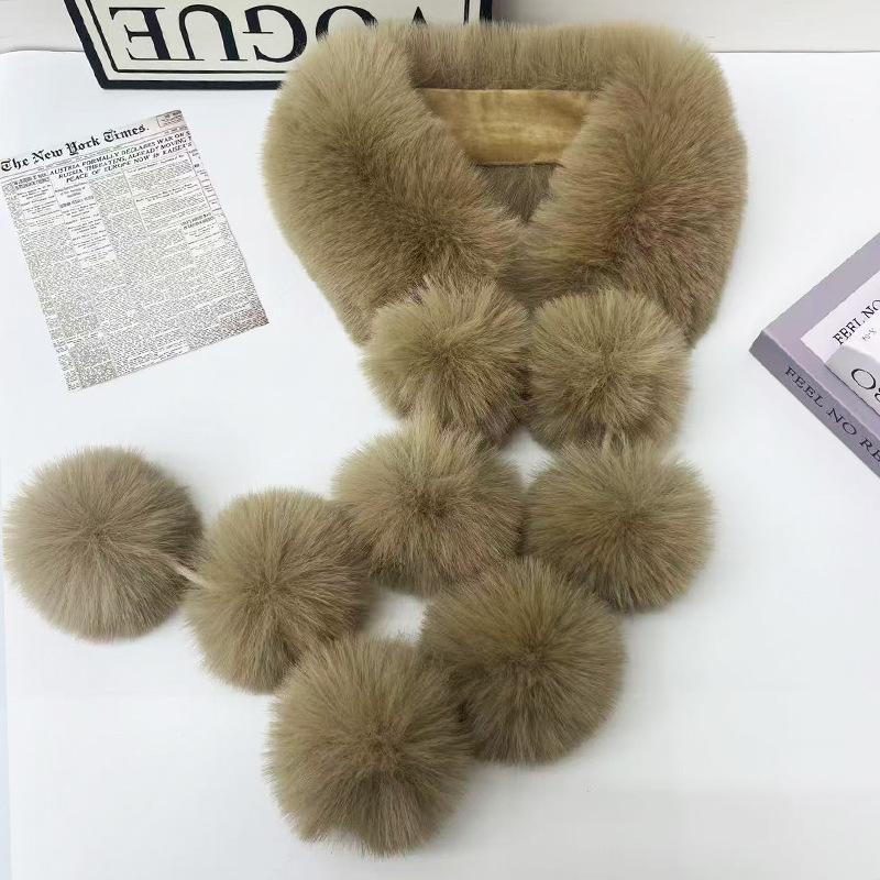 Faux Fox Fur Magnetic Scarf: Autumn Winter Plush Neck Warmer & Guard